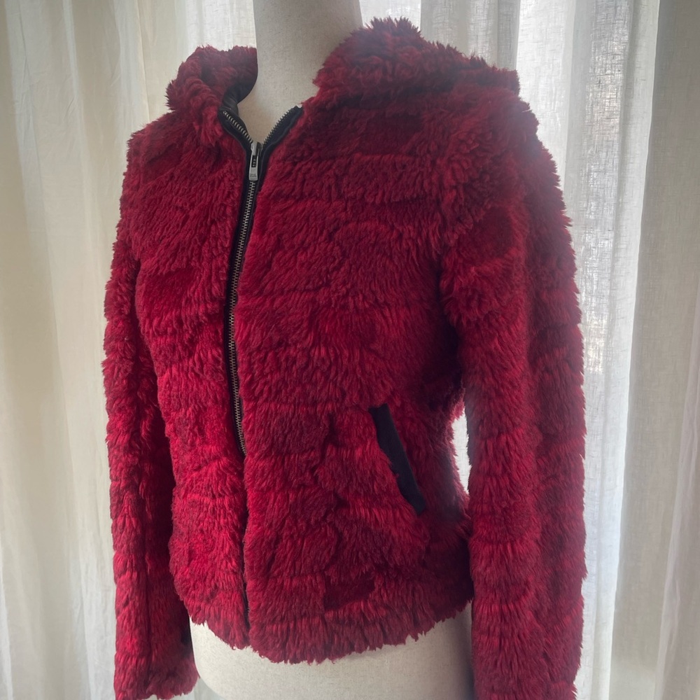 Cozy Red Faux Fur Jacket